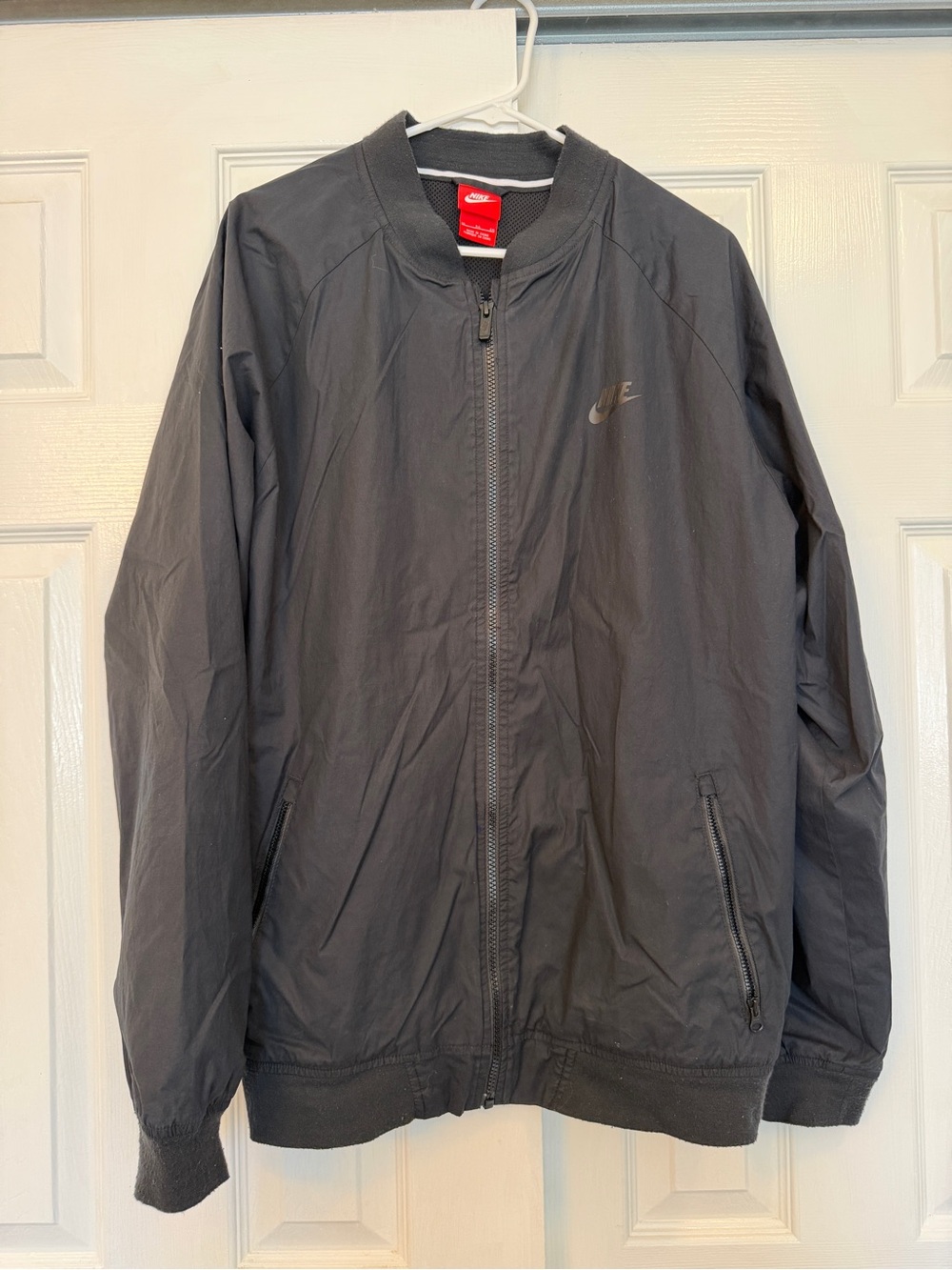 Nike Men's Black Zip-Front Bomber Jacket